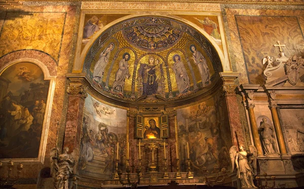 Pinturas Mosaico Altar Amplo Santa Francesca Romana Basílica Foru — Fotografia de Stock