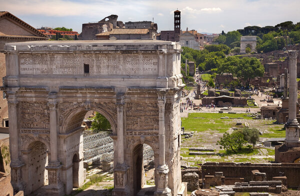 Septemus Severus Arch Forum Rome Italy Stone arch built memory of Emperor Septemus Severus reigned from 193-211AD Titus Arch Backgroun