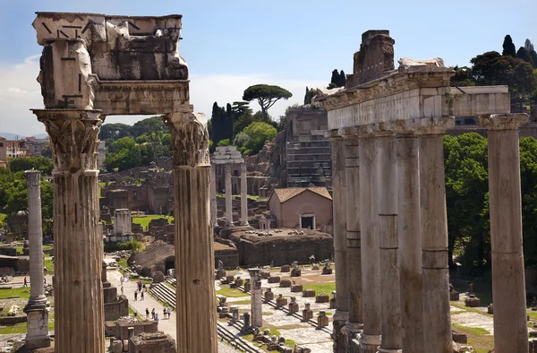 Chrámy saturn Fórum Řím Itálie — Stock fotografie