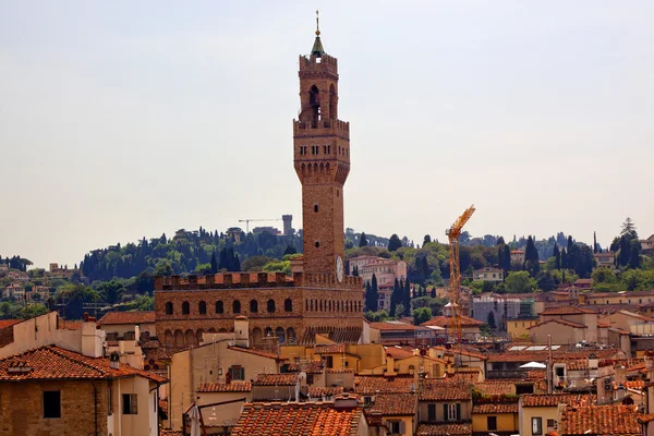 stock image Palazzo Vecchio Arnolfo Tower Florence Rooftops Italy
