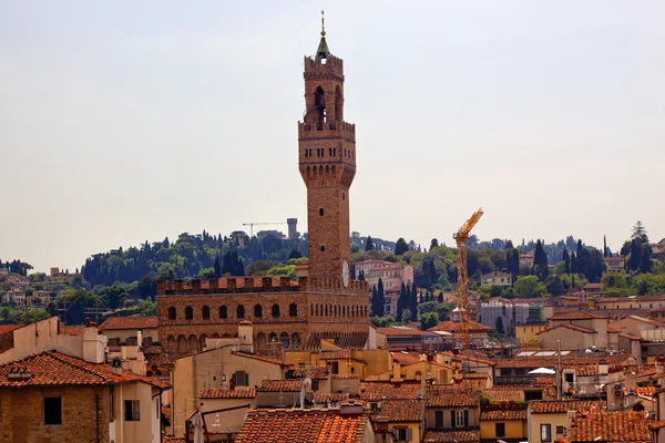 Palazzo vecchio arnolfo kule Floransa rooftops İtalya