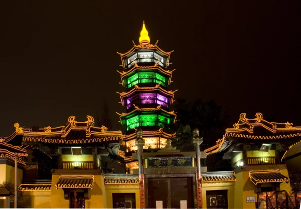 Temple taoïste Wuxi Jiangsu Chine la nuit — Photo