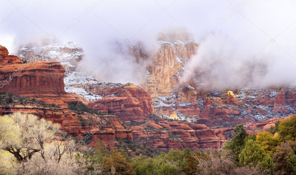 Clouds Over Sedona Boynton Red Rock Canyon Snow Arizona