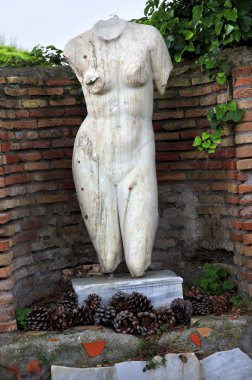 Ancient Roman Nude Woman Statue Ostia Antica Rome Italy clipart