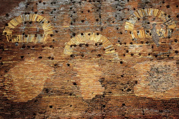 Antico Muro Romano Rovine Sfondo Ostia Antica Roma Italia — Foto Stock