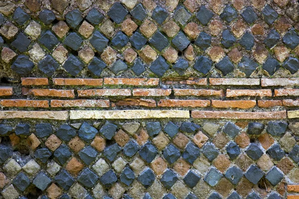 고 대 로마 돌 벽 배경 오 스 티아 안티 카 이탈리아 로마 — 스톡 사진