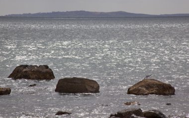 Cuttyhunk Island from Westport Massachusetts Ocean Seagull Rocks clipart