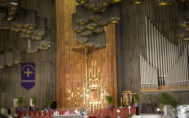 Shrine of the Guadalupe, Church Service, Interior, Mexico City clipart