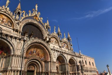 Saint Mark's Basilica Details Statues Mosaics Doge's Palace Veni clipart