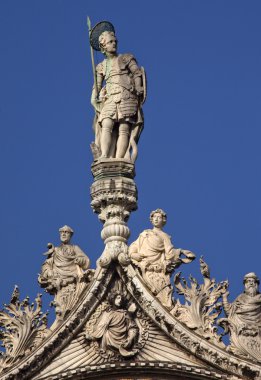 Saint Marks Basilica Statues Venice Italy clipart