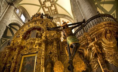 Inside of Metropolitan Cathedral, Zocalo, Cneter, Mexico City clipart