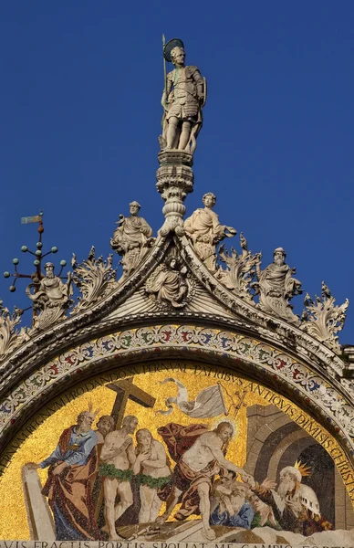 stock image Saint Marks Basilica Christ Rising Mosaic Angels Statue Venice I