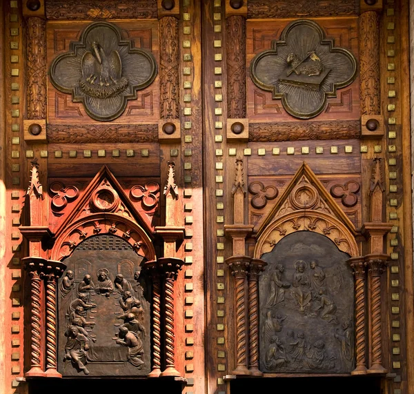 Portas de madeira da igreja México — Fotografia de Stock