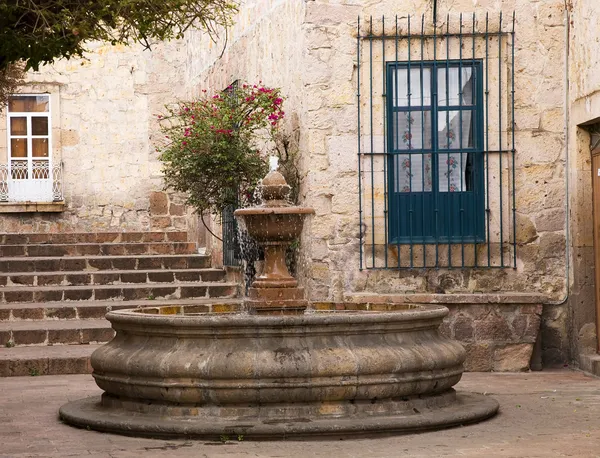 Small Courtyard Plaza Fountain Morelia Mexico — Stock Photo, Image