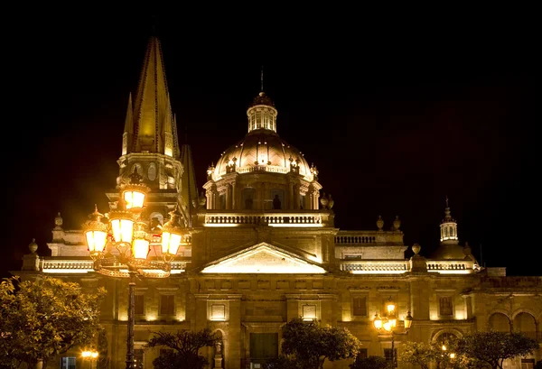 Katedral guadalajara Meksika geceleri — Stok fotoğraf