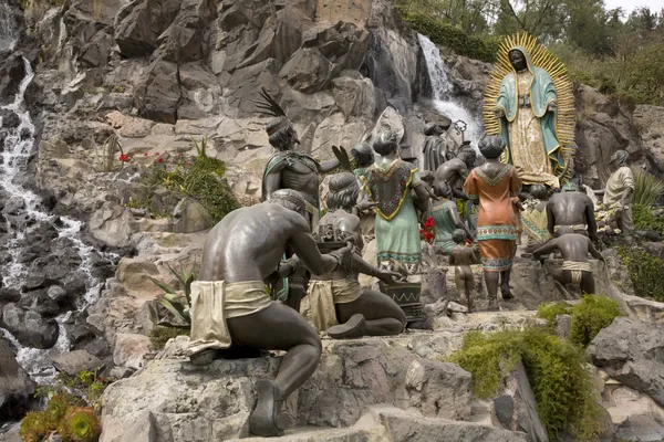 Statue of Virgin Mary Appearing to Juan Diego Guadalupe Shrine M — Stock Photo, Image