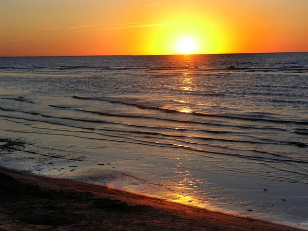 Sunset Baltic Ocean Jurmula Letonia —  Fotos de Stock