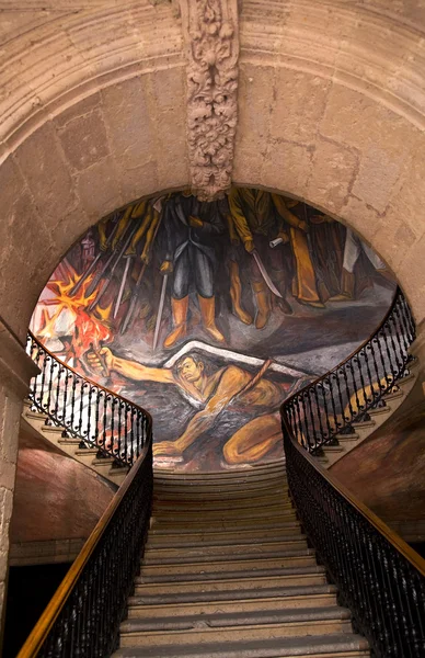Stairs Mural of La Pipila Government Palace Morelia Mexico — Stock Photo, Image