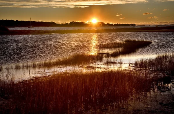 Padnaram Harbor Massachusetts al amanecer — Foto de Stock