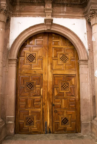 Porta da Igreja Ilha Janitzio México — Fotografia de Stock