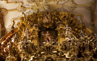 Close Up Golden Altar Valencia Church Guanajuato Mexico clipart