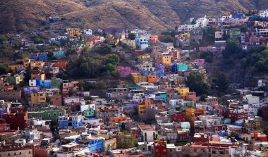 Many Colored Houses Guanajuato Mexico clipart