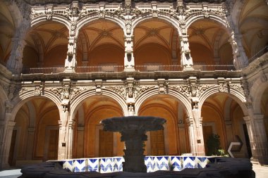 Agustin Art Museum Fountain Orange Arches Queretaro Mexico clipart