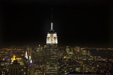 new york city skyline İmparatorluk Devleti gece bina