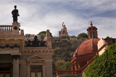 Theater Church Statues Guanajuato Mexico clipart