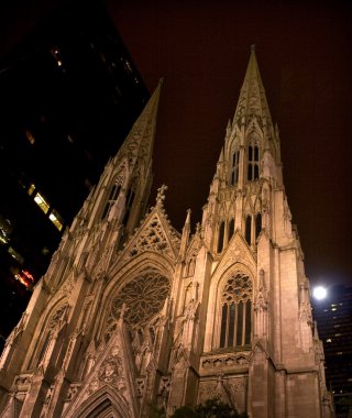 St. Patrick's Cathedral at Night New York City clipart