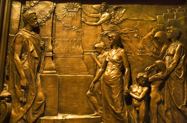 Bronzen deur trinity kerk new york stad — Stockfoto