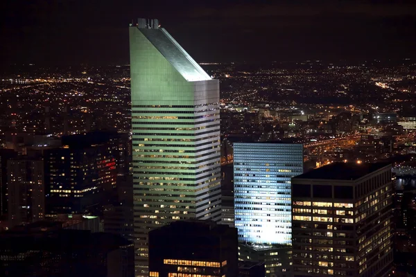Épület felhőkarcoló new york city éjszakai Citicorp — Stock Fotó