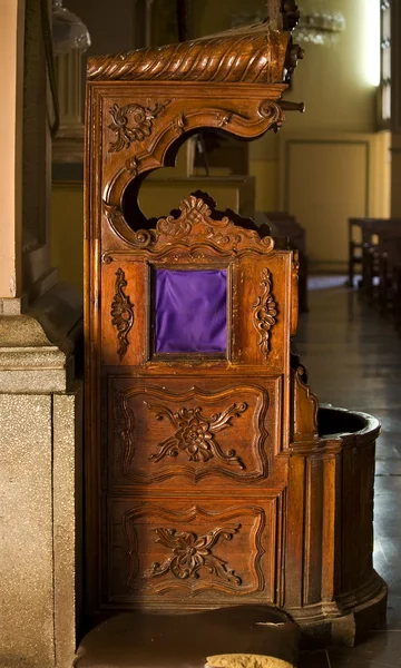 Cadeira confessional Basílica Guanajuato México — Fotografia de Stock