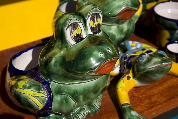 Keramické žáby guanajuato Mexiko — Stock fotografie