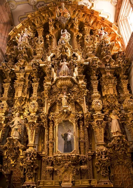 Altare d'oro della chiesa di Valencia Guanajuato Messico — Foto Stock