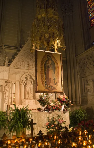 Guadalupe helgedomen St. Patrick's Cathedral New York City — Stockfoto