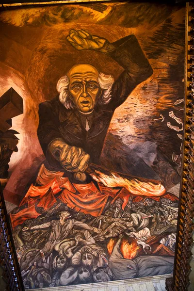 Hidalgo τοιχογραφία orozco κυβέρνηση παλάτι Γκουανταλαχάρα Μεξικό — Φωτογραφία Αρχείου