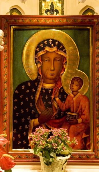 Mary Jesus Icon St. Patrick's Cathedral New York City — Stock Photo, Image