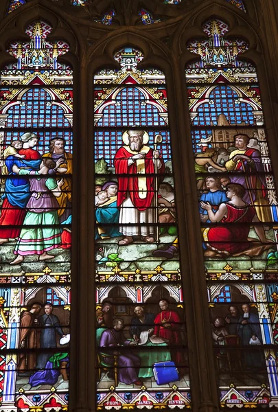 Iriish Saint gekleurd glas St. Patrick Kathedraal New York Cit — Stockfoto