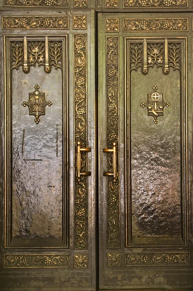 Heavy Brass Door Saint Patrick 's Cathedral New York - Stock-foto