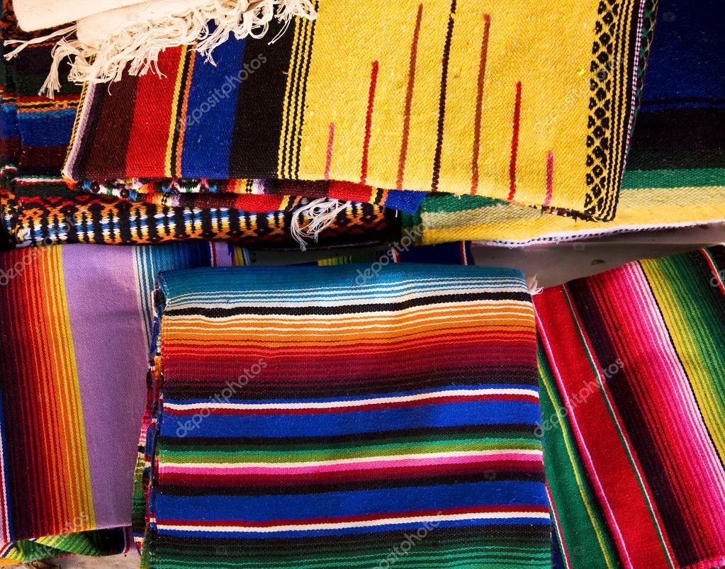 Colorful Mexican Blankets — Stock Photo © billperry #6127493