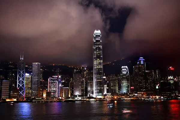 Gece Hong kong limandan kowloon — Stok fotoğraf