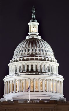 US Capitol Dome Close Up Night Washington DC clipart