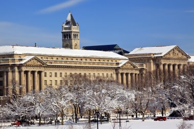 Commerce Department Old Post Office After the Snow Constitution clipart