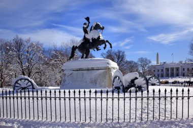 Lafayette Parkı sonra beyaz ev jackson heykel canons penn kar