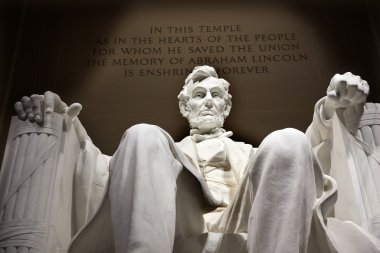 White Lincoln Statue Close Up Memorial Washington DC clipart