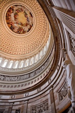 US Capitol Dome Rotunda Lincoln Statue Apothesis George Washingt clipart