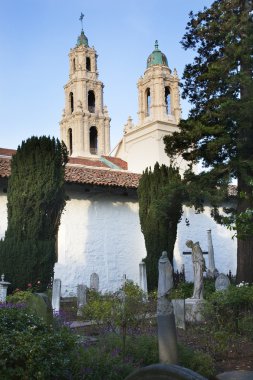 Cemetary Garden Statues Graves Mission Dolores San Francisco Cal clipart