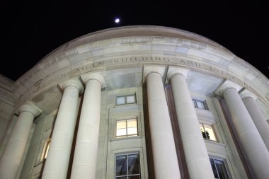 Ronald Reagan International Trade Building at Night Washington D clipart