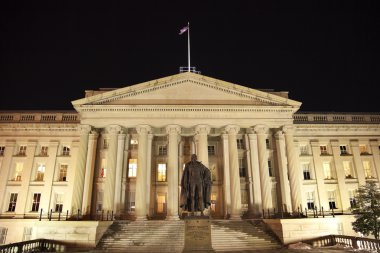 US Treasury Department Albert Gallatin Statue Washington DC clipart